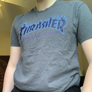 grey and purple thrasher T shirt